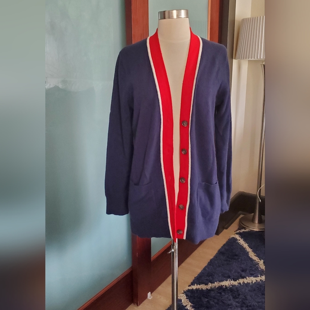 Banana republic cashmere navy blue cardigan sweater